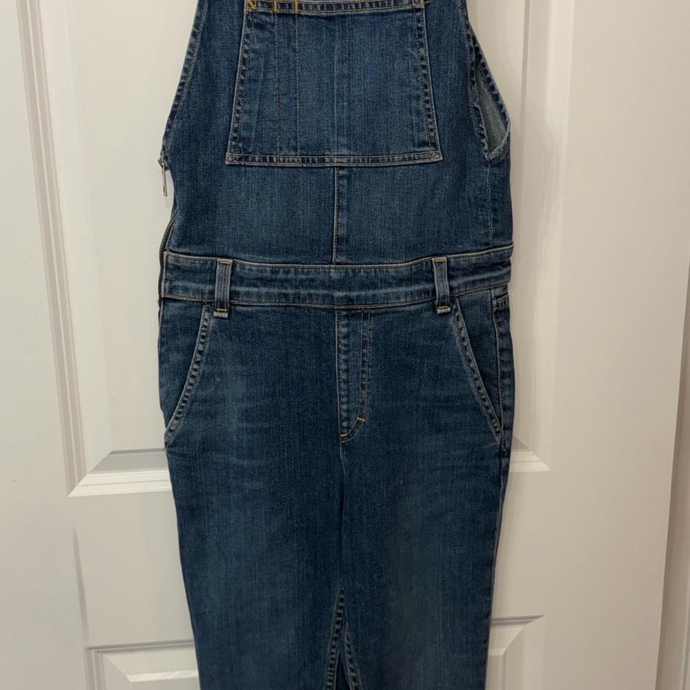 rag & bone Indigo Denim Overalls With Side Zip